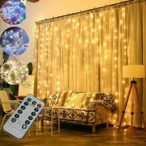 LED Fairy String Lights Curtain Window Party Remote In/Outdoor **PROMO* - Picture 1 of 6