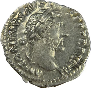 Roman Empire - Antoninus Pius. AD 138-161 - AR Denarius - Annona stg. - NGC AU - Picture 1 of 6