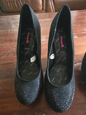 Женские черные стразы на платформе туфли на шпильке Betseyville размер 9 - Изображение 1 из 3