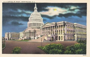 Washington DC US Capitol cartolina d'epoca - Foto 1 di 2