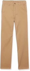 Boys' School Uniform Twill Pants, Flat Front & Comfortable Waistband, Burnish... - Photo 1/1