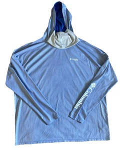 Columbia Men's Terminal Deflector Zero Hoodie Men’s Blue Outdoors Fishing Medium - Picture 1 of 6