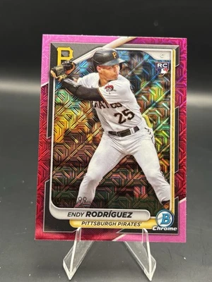 2024 Bowman - Fuchsia Border #68 Endy Rodriguez /299 RC Pirates - Image 1 of 3