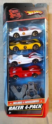 Hot Wheels Paquete de 4 Speed Racer con accesorios 2007 Mach 4, 5,6, Racer X Foto 1 de 2
