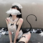 Bow Lace Cosplay Maid Uniform Lingerie Sexy Halloween Role Play CostumesYUMG