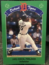 1990 Kroger Coca Cola Cecil Fielder #45 Detroit Tigers