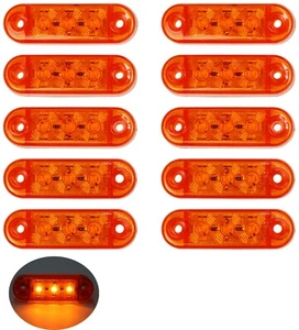 10x gelbe Seitenmarkierungsleuchten vorne 3 LED Leuchten Lampe LKW Anhänger 12V 24V - Bild 1 von 5