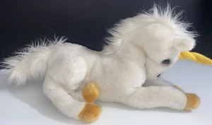 Vintage 1979 Dakin mythisches Einhorn Stofftier Plüschtier weißes sitzendes Pferd 12 Zoll - Bild 1 von 6
