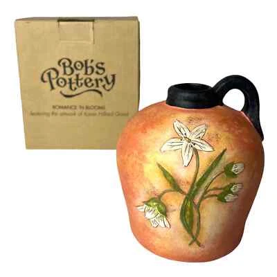 Jarrón jarra de arcilla cerámica Romance N Blooms Bobs de colección flor de lirio Karen Hillard ¡En caja! Foto 1 de 4
