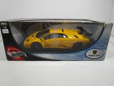 HOT WHEELS 1/18 YELLOW LAMBORGHINI DIABLO GTR SUPER CAR USED *READ DESCRIPTION* - Image 1 of 4
