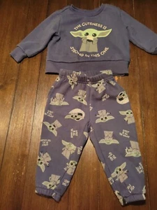 Star Wars Boys Yoda Sweat Outfit Size 12 Months Multicolor - Picture 1 of 10