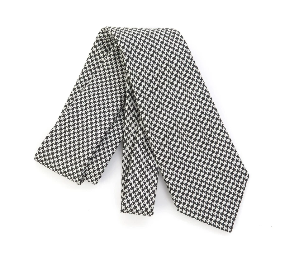 Corbata de seda vintage Armani diseño geométrico blanco y negro 3,25" de ancho Foto 1 de 4