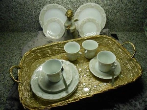 Tirschenreuth-Baronesse---Jacqueline -  4 Gedecke, Tablett, Kerzenständer, Kerze - Bild 1 von 7