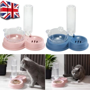 Pet Feeder Water Dispenser Slow Drinker with Food Bowl for Pet Dogs, Puppy, Cats - Picture 1 of 13