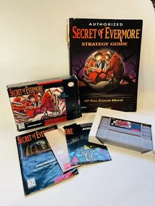 Secret of Evermore (Super Nintendo SNES) Complete CIB + Posters + Strategy Guide - Picture 1 of 24