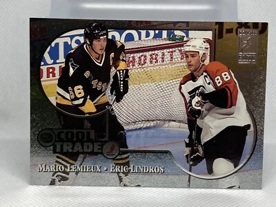 1995-96 Donruss Elite Cool Trade Redemption Mario Lemieux Eric Lindros HOF - Image 1 of 2