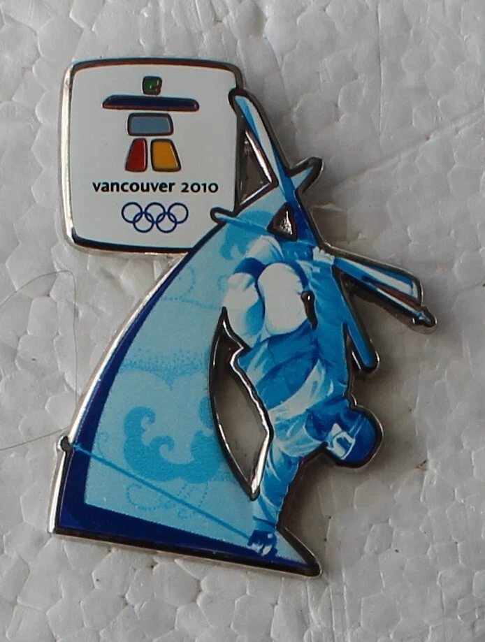 freestyle skiing  Authentic  2010 Vancouver Olympic Badge Button PIN - Image 1 of 1