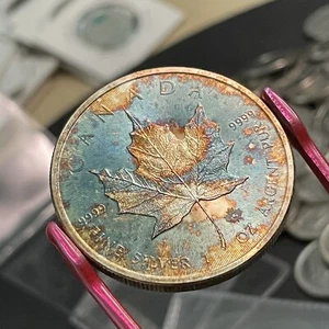 2015 Canada Silver Maple Leaf *Incredible Toning* - Picture 1 of 4