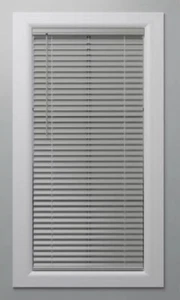 BOX OF 4 - 2in Faux Wood Blinds (27” x 64”) Cordless Light Gray Room Darkening - Picture 1 of 7