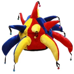 Jester Hat & Bells Court Jester Clown Fancy Dress Costume Accessory Holloween LC - Picture 1 of 12