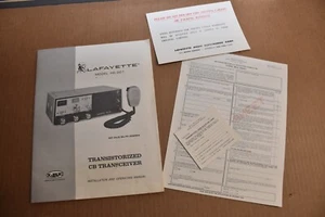 Lafayette HE-20T Ricetrasmettitore CB Transistorizzato Manuale Proprietario + MODULO LICENZA FCC - Foto 1 di 4