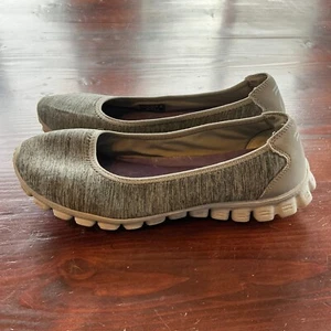 Skechers EZ Flex 2 Ballet Flats Womens Size 9 Gray Roll With It Comfort Slip-On - Picture 1 of 10