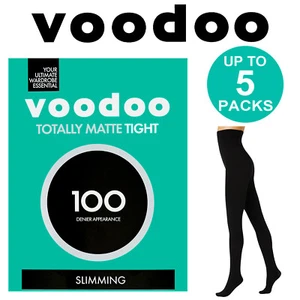 Voodoo Totally Matte Tights 100 Denier Black Slimming Stockings Pantyhose H31324 - Picture 1 of 8