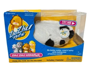 Zhu Zhu Pets Hamster 2010 “Bambú” Blanco Negro Nuevo Caja Abierta Sonido Funciona - Imagen 1 de 7