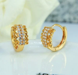 Damen,Ohrringe Ausdrucksstarke Ohrringe  Filled Gold K18 /750er, Edelstein Topas - Bild 1 von 2