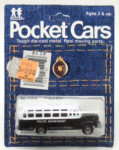 Tomy Tomica 116-6 POLICE Bonnet BUS diecast POCKET CARS mint on card sa1 - Picture 1 of 4