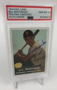 BILL MAZEROSKI PSA AUTO Grade 2001 Topps Archives Signed MLB PIRATES GEM MINT 10 - Picture 1 of 11