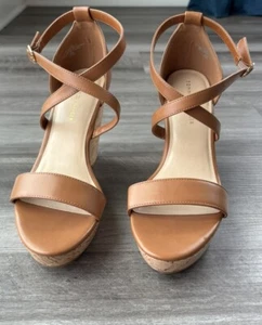 Tommy Hilfiger Missa Women's Wedge Sandals Brown Size 10 New Strappy Shoes - Picture 1 of 10