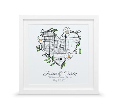 Special place map | Personalised wedding anniversary present | Moving home gift - Image 1 of 4