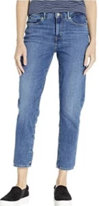Levis Womens Classic Cropped Jeans Unbasic Mid Blue Plus Size 18 W34 - Picture 1 of 3