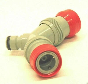 Garden Hose Y Adaptor Connect 2 Water Pipes To 1 Joiner Coupler 2 Way Splitters - Picture 1 of 10