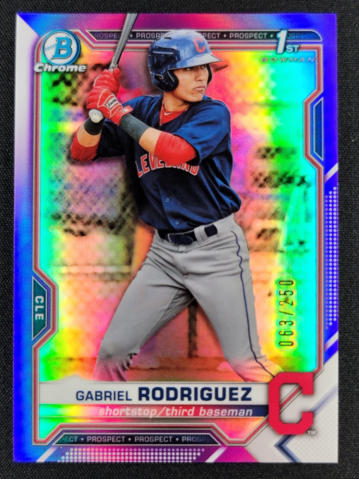 Gabriel Rodriguez 2021 Bowman Chrome 1st Purple Refractor 63/250 #BCP-180