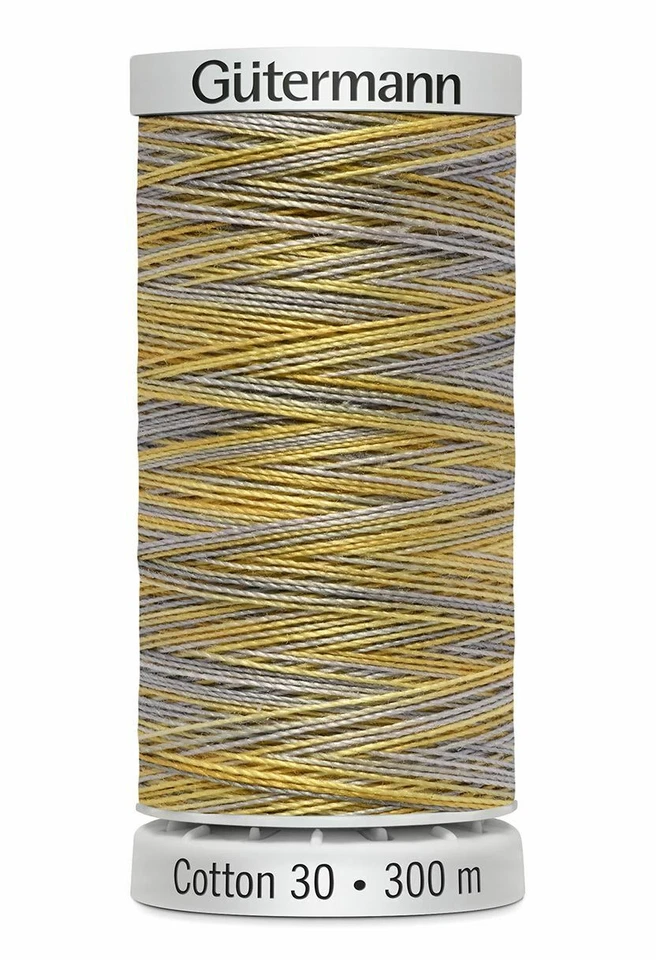 Gutermann Cotton 30 # 4129 VARIEGATED YELLOW GREY MIX, 300m Embroidery, Qu - Image 1 of 1