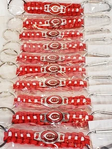 MLB Cincinnati Reds Paracord Schlüsselanhänger 10 Stück mit Federclip - Bild 1 von 6