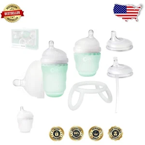 Award-Winning Mint Feeding Set – Vented Anti-Colic Bottles for Easy Transition - Picture 1 of 10