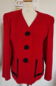 Kasper For A.S.L Red Women's Jacket (Size 12) - Picture 1 of 3