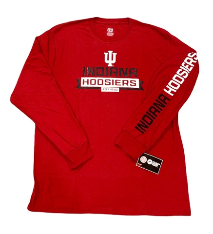 Indiana Hoosiers Genuine Stuff Red Long Sleeve T-Shirt NEW!! Cover