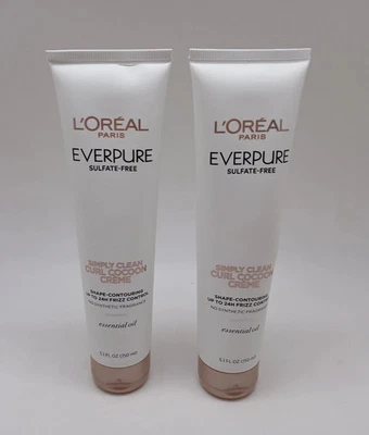 Crema de coco rizo Loreal Everpure Simply Clean 5,1 fl oz cada una (paquete de 2) Foto 1 de 2