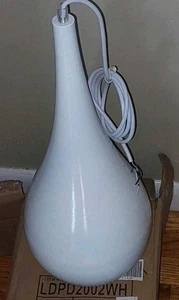Elegant Lighting Nora 8" Wide Pendant with an Aluminum Shade WHITE 18" h - Picture 1 of 4