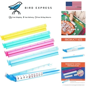 Acryl Mahjong Gestelle und Drücker 4er Set Fliesen Aufbewahrung Organizer Mehrfarbig - Bild 1 von 8