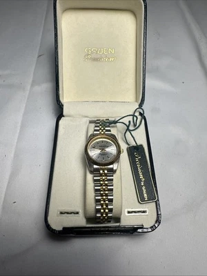 Reloj suizo de cuarzo bicolor Gruen Precision 230-802.104 para hombre con caja Foto 1 de 4