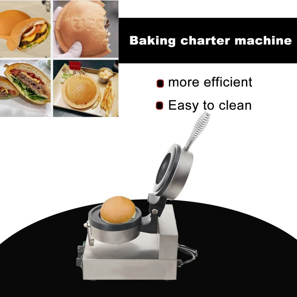 1200W Hamburger Maker 220V Ice Cream Waffle Maker Burger Machine Press Baking - Image 1 of 4