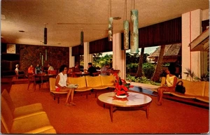 GUEST LOBBY LOUNGE interior view KAUAI SURF HOTEL Hawaii HI Postcard - Picture 1 of 2