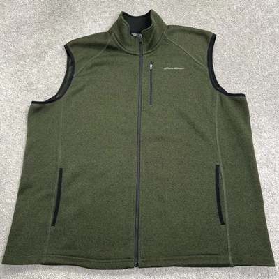 Chaleco Eddie Bauer Para Hombres 2XL Forrado de Vellón Verde Bolsillos con Cremallera Completa Viaje al Aire Libre Foto 1 de 4