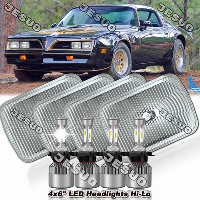 4pcs 4x6" LED Headlights Fit Pontiac Firebird Trans AM 1977 1978 1979 1980 1981 Foto 1 de 4