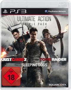Playstation 3 Ultimate Action Triple Pack Tomb Raider Just Cause 2 Sleeping Dogs - Bild 1 von 1